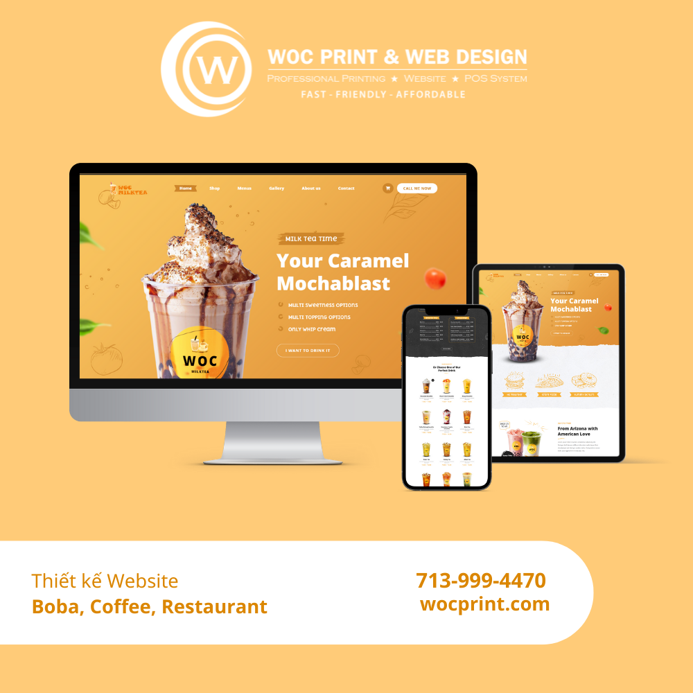 Thiet ke website Boba Coffee Restaurant