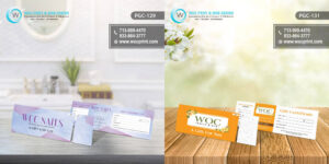 2 mẫu thiết kế Premium Gift Certificates cho tiệm Nail của WOC Print & Web Design