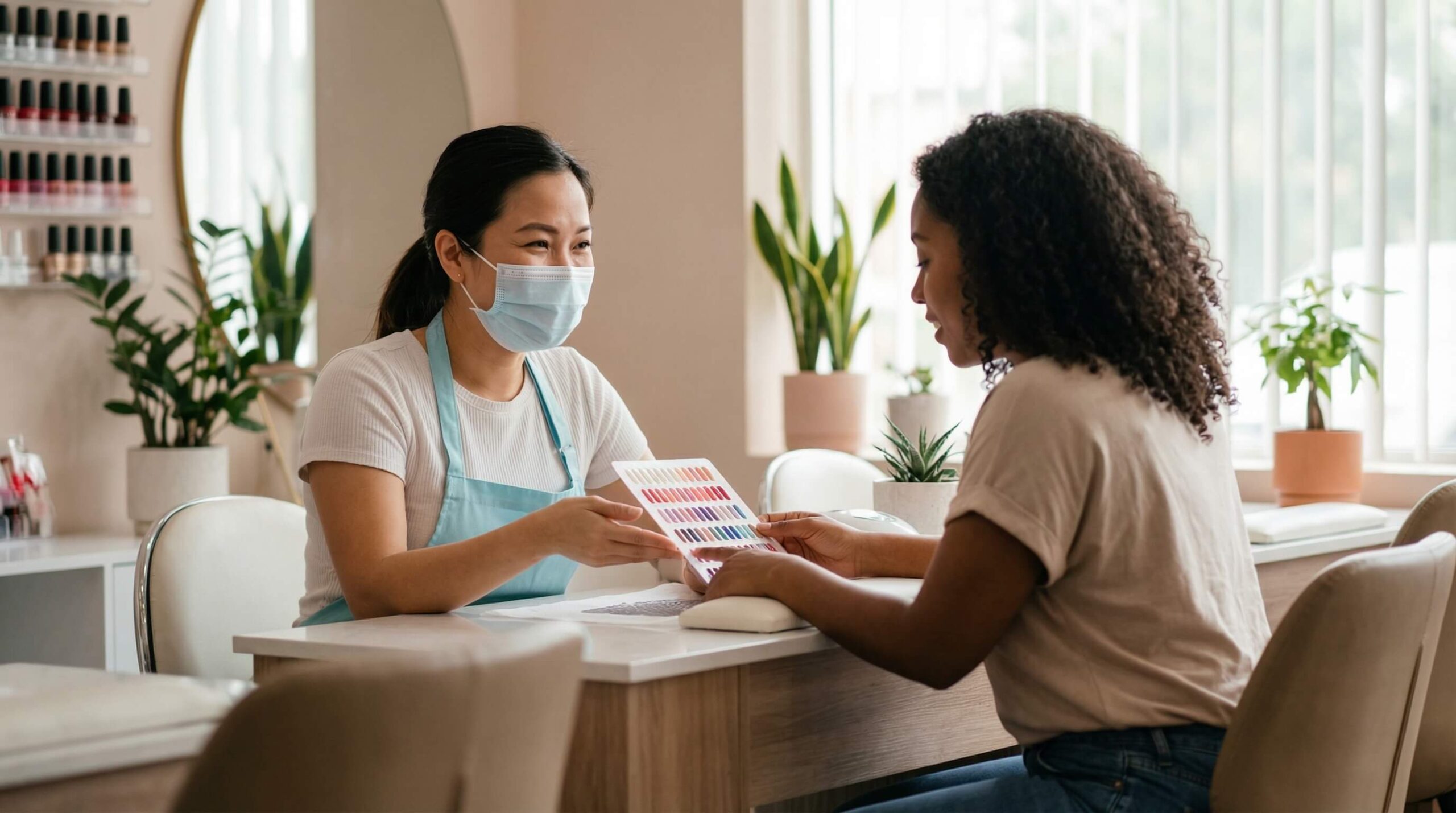 I want to paint my nails and toenails with light pink color.