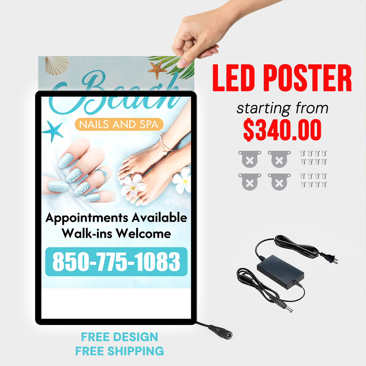 LED Poster for Nail Salon