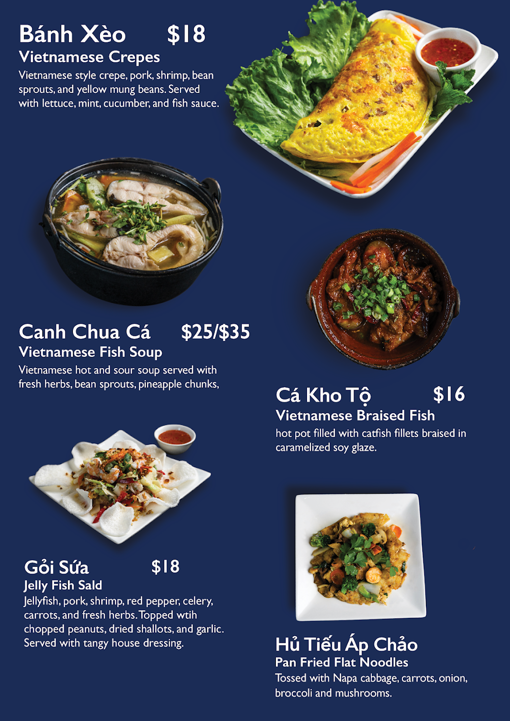 Một Phần Menu của Bep Saigon Asian Restaurant