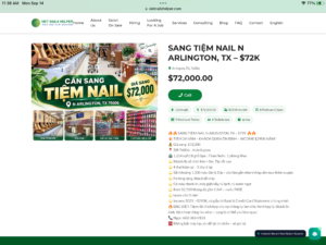 Cần sang tiệm Nail ở N Arlington Texas